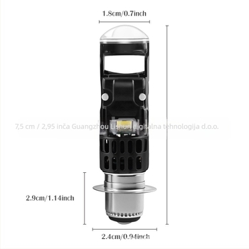 Prednje LED svjetlo za motocikl P15D — 28W, 2800lm, 12V, IP68, Fisheye leća