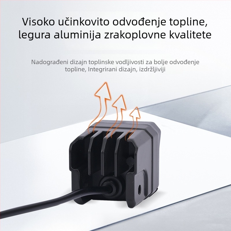 Vanjski LED reflektor za motocikl, vodootporan, dvobojna boja svjetla – daljni i bliski snop, širok raspon napona