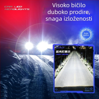 T9 LED prednje svjetlo s lećom, integrirani H4 visok/niži snop — 70W, 12V, 6000LM, IP68