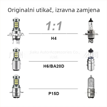 LED motociklističko prednje svjetlo kompatibilno s H4/H6 BA20D/P15D, 12-80V, 10W, 850 lm, IP65, LED 3030