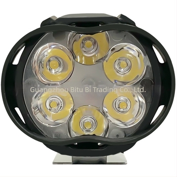 LED reflektor za motocikl — 6 LED vanjski prednji svjetlosni sklop s lećom, 12V, 18W, 800LM, IP65, materijal: plast + metalni nosač, model 005