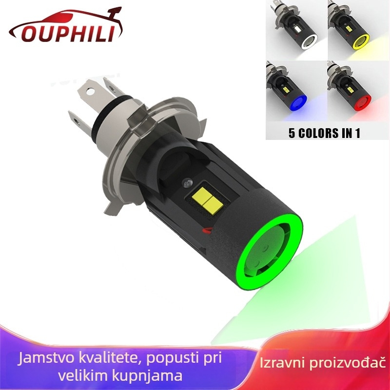 LED prednje svjetlo za motocikl/električno vozilo s Anđeoskim Oko, H4 baza s 3 kandže BA20D, model F5, kućište od aluminijske legure