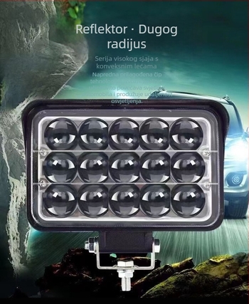 LED reflektor za kamione, SUV, motocikle i tramvaje | 45W, 12-80V, IP68, 5000lm, LED 3030 | Model TJ345-5 | Aluminijska legura | Li Yao