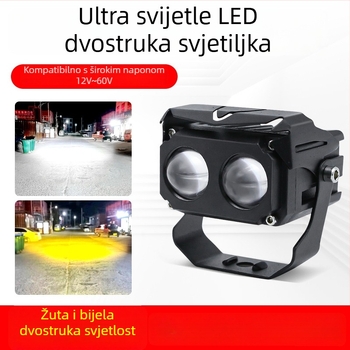 Motocikl LED spot svjetlo s dvostrukom kvadratnom lećom – 10W, 12-24V DC, 6000K/3000K, aluminijsko kućište