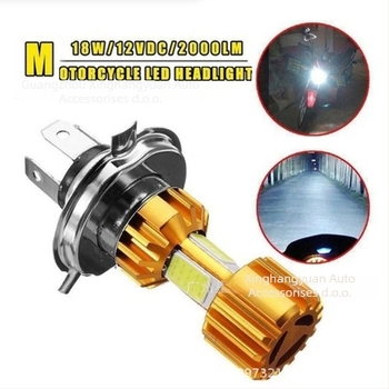 LED prednje svjetlo za motocikl H4, COB trostrani, 18W, 12V, 300 lm