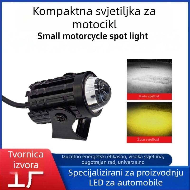 Motociklistična LED prednja svjetla s fokusnom lećom, 12 W, 8-80 V, IP67, 1200 lm, model Small steel cannon