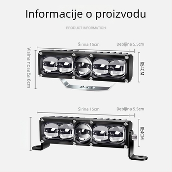 LED laserski reflektor za auto, 12–24V, vodootporan, ultra-jak prednji reflektor za automobile, kamione i električna vozila