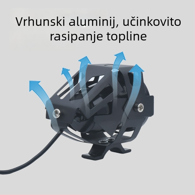 LED reflektor za motocikl, svjetla za električni tricikl, 24W, 2400 lm, IP67, aluminijsko kućište, projekcijska leća, model U7