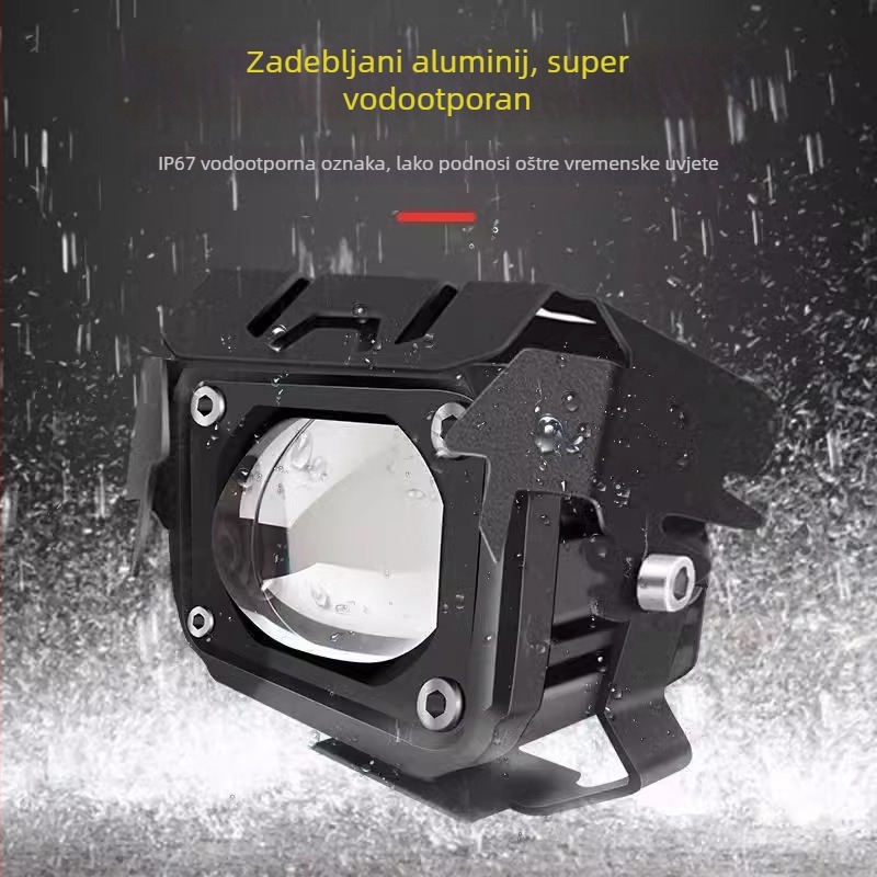 LED svjetlo za modifikaciju motocikla, reflektor s lećom visoke svjetline, vanjski veliki jednoslojni reflektor