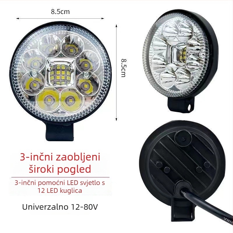Univerzalni LED reflektor za vozila, 12-80V, 20W, aluminij, PC leća, vodootporan i otporan na prašinu