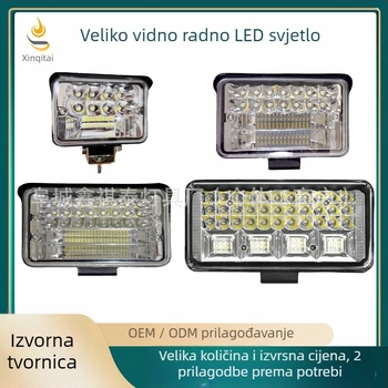Kamionski LED reflektor, široko vidno polje, aluminijsko kućište, 12-80V, model XQT-Wide View, univerzalna kompatibilnost