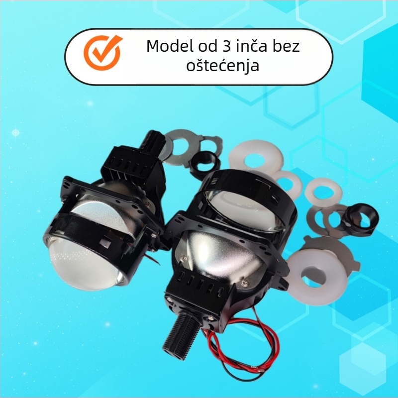 60W 12V LED bifokalna leća za svjetla automobila i motocikla – visok/niži snop, 4300 lm, aluminijska legura, vijek trajanja 20000 h