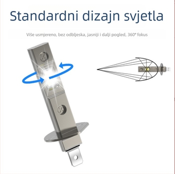 H1 LED prednje svjetlo bez leće, aluminijsko kućište, IP65, 12V, LED 3570