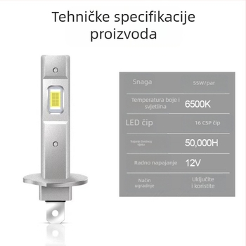 H1 LED prednje svjetlo bez leće, aluminijsko kućište, IP65, 12V, LED 3570