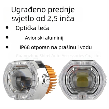 2,5-inčni ugrađeni LED prednji svjetlosni za motocikle i električna vozila, Angel Eye i Demon Eye, leća bliske i daljske svjetlosti