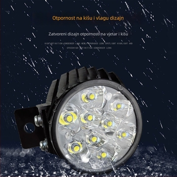 LED prednje svjetlo za električno vozilo, kućište od aluminijske legure, 12-80V, tip sjenila kao na slici