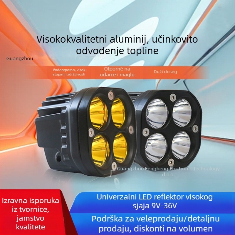 LED svjetlo za vožnju, kvadratni reflektor, 20W, 9-36V, 6800lm, 5050 LED, 50 000h vijek
