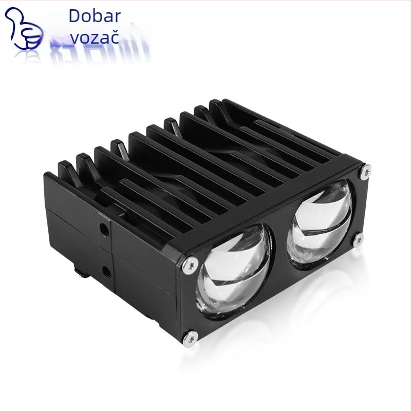 U79 LED reflektor za motocikl s dvije leće, središnja rešetka, vodootporan, dvobojan