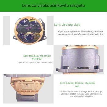 LED farovi s dvostrukim zracima, dvostrukim lećama i dvostrukim kućištima svjetla, 92W, 12V, IP67, 11000 lm, model T13a, univerzalni