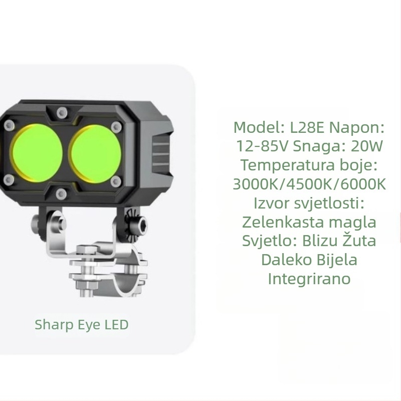 LED spot svjetlo za motocikle i električna vozila - L28D, vanjske 6 LED, vodootporno