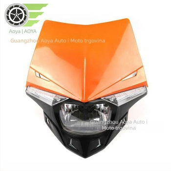 Off-road motocikl svjetlo s Grimace poklopom, LED signalizacija, H4 žarulja, 12V, 35W, ABS, model D004
