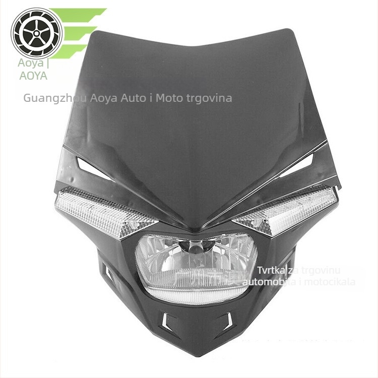 Off-road motocikl svjetlo s Grimace poklopom, LED signalizacija, H4 žarulja, 12V, 35W, ABS, model D004