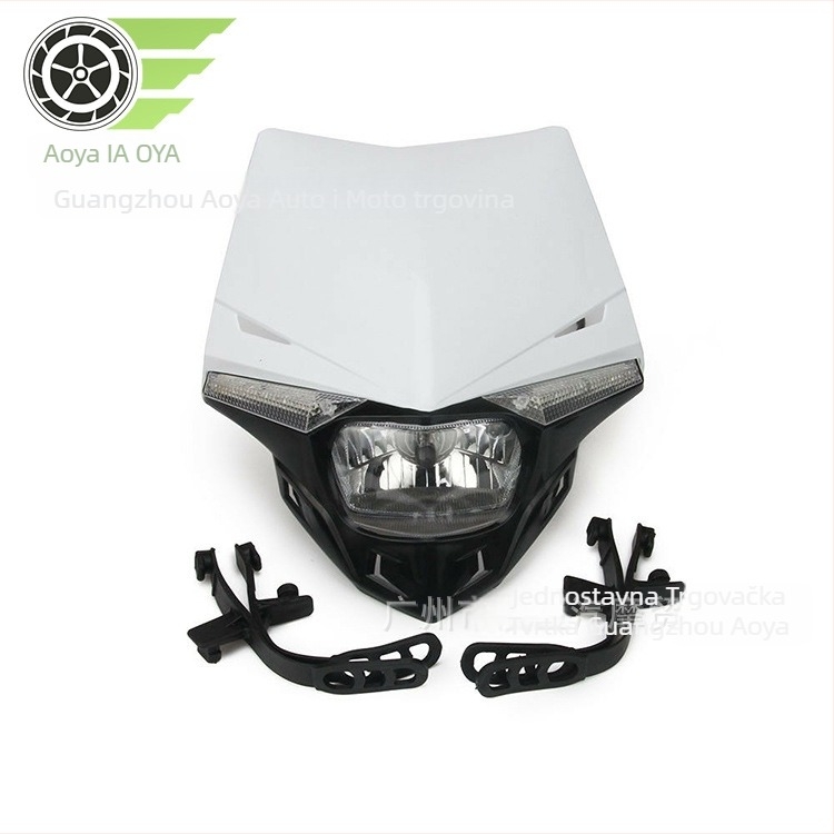 Off-road motocikl svjetlo s Grimace poklopom, LED signalizacija, H4 žarulja, 12V, 35W, ABS, model D004