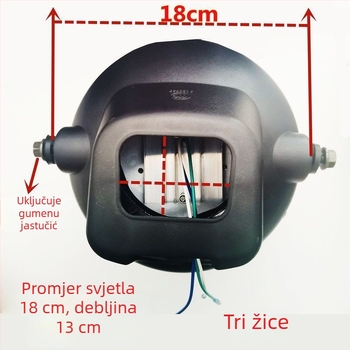 Univerzalni LED prednji far za motocikl i tricikl – LED izvor svjetla; nije sklopni dio; kompatibilan s automatskim mjenjačem