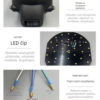 Univerzalni LED prednji far za motocikl i tricikl – LED izvor svjetla; nije sklopni dio; kompatibilan s automatskim mjenjačem