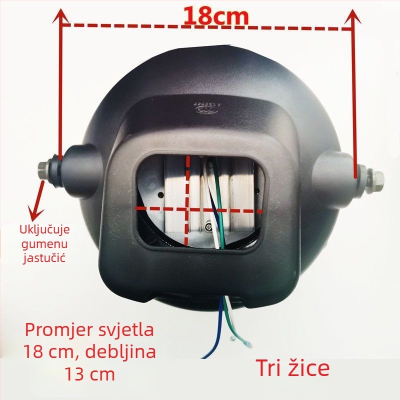 Univerzalni LED prednji far za motocikl i tricikl – LED izvor svjetla; nije sklopni dio; kompatibilan s automatskim mjenjačem