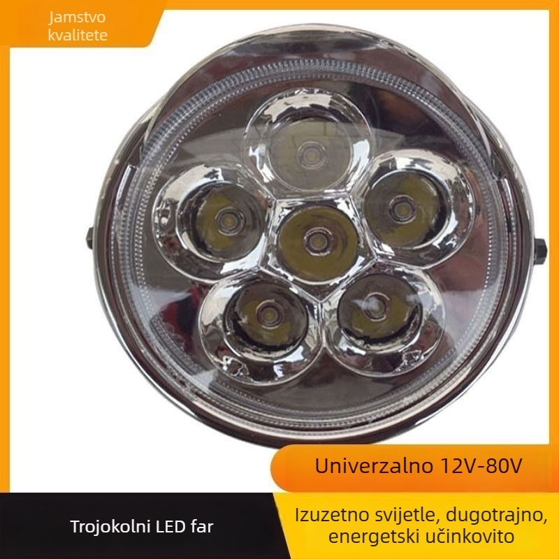 Univerzalni LED prednji far za motocikl i tricikl – LED izvor svjetla; nije sklopni dio; kompatibilan s automatskim mjenjačem