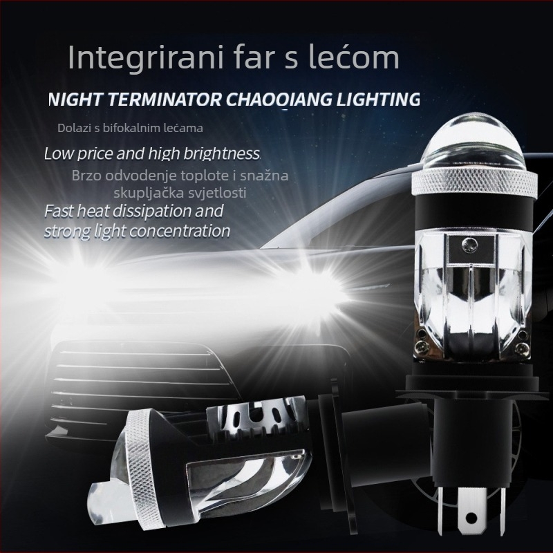 Motociklistička LED glavna svjetla YXY-P9, inline dvostruka fisheye leća, 35W 12V, 8000LM, IP68, CSP3570-45