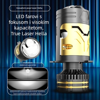 Automobilska LED svjetla s lećom, demonsko orlovo oko, prilagođena leća, 4574 laser LED, H4 – za automobile, terenska vozila i motocikle