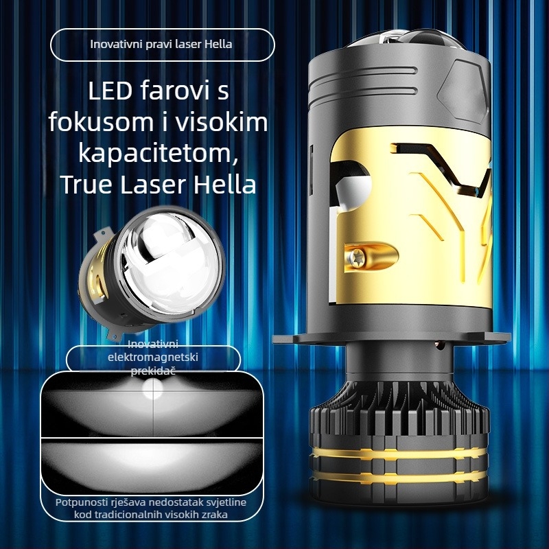 Automobilska LED svjetla s lećom, demonsko orlovo oko, prilagođena leća, 4574 laser LED, H4 – za automobile, terenska vozila i motocikle