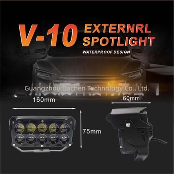V10 LED reflektor za motocikl, 100W, visoka svjetlost, dvostruka leća, vanjsko pomoćno svjetlo