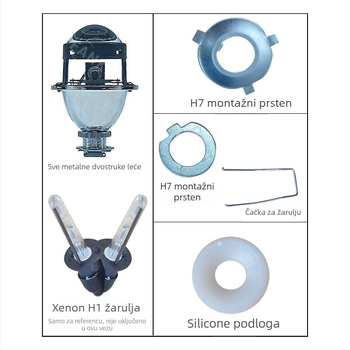 HID Xenon prednje svjetlo s Visteon lećom od 2.0 inča, integrirano visoko i nisko snop, 55W, 12V, 6000 lm, vijek trajanja 30.000 h