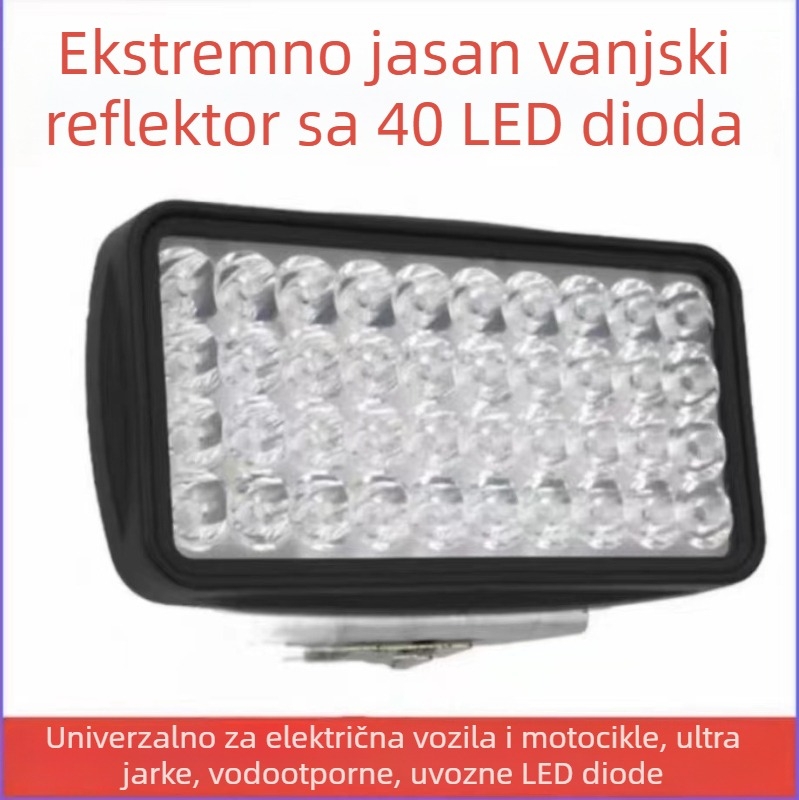 LED prednje svjetlo za električni motocikl - 40 LED, vodootporno, 12V