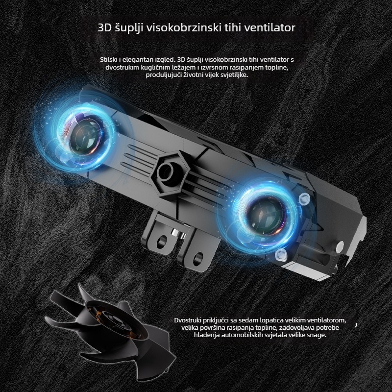 HAIZG LED prednje svjetlo za motocikl, dvobojno žuto i bijelo, visok i nizak snop, aftermarket ugradnja