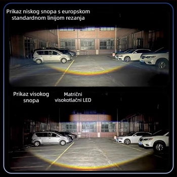 LED far motocikla s laserskom lećom, visok i niski snop, dvobojan, H4 priključak