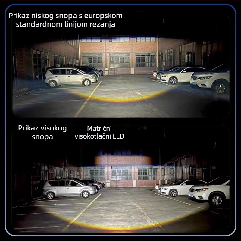 LED far motocikla s laserskom lećom, visok i niski snop, dvobojan, H4 priključak
