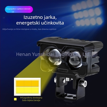 Motociklistički reflektor s binokularnom lećom – LED, 2000 lm, 12–36 V, 20 W, aluminijska legura