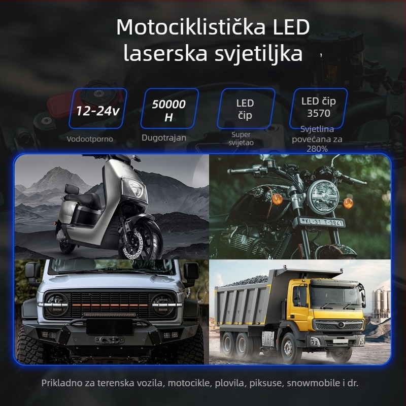Motocikl LED spot svjetlo, 12-24V, IP67, LED 3570, aluminijsko kućište, vijek trajanja 50000h