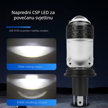 LED motociklistička prednja svjetla H4, 12V, aluminijsko kućište, LED izvor, vijek trajanja 50000 h