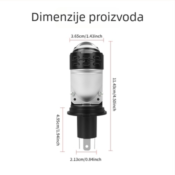 LED motociklistička prednja svjetla H4, 12V, aluminijsko kućište, LED izvor, vijek trajanja 50000 h