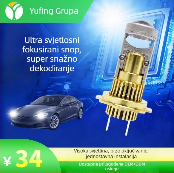 LED auto farovi H4 s integriranim daljinskim i bliskim — 29W, 12-24V, 2200lm, IP68, Mp7a