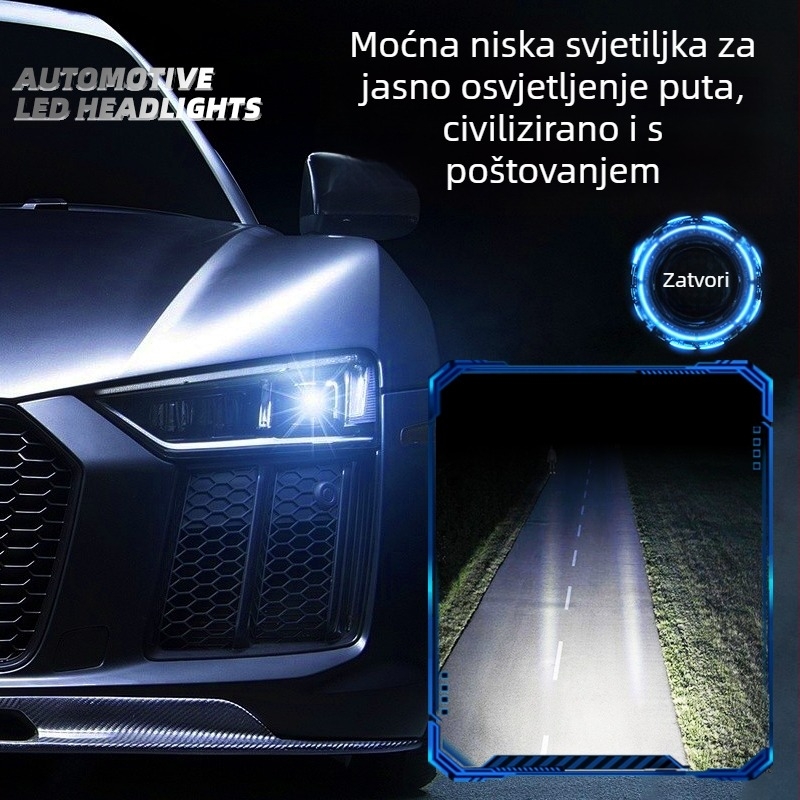 LED auto farovi H4 s integriranim daljinskim i bliskim — 29W, 12-24V, 2200lm, IP68, Mp7a