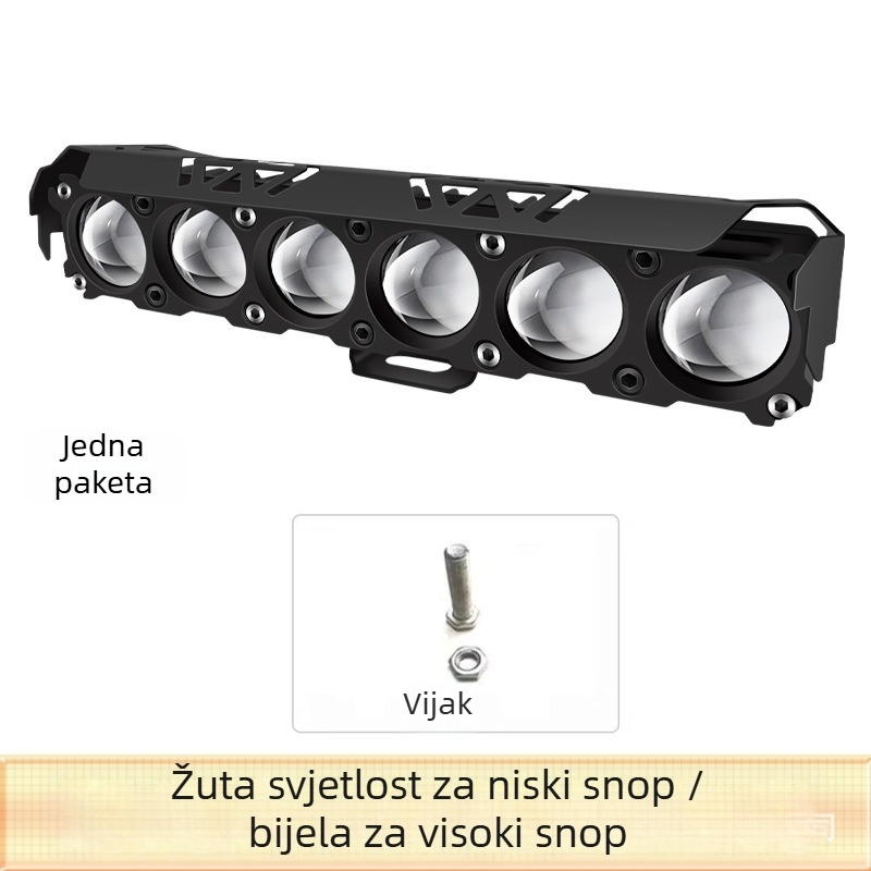 Motociklistički LED reflektor sa šest leća, 40W, 12-80V, aluminijsko kućište, s poklopcem, model G11