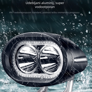 Vanjski LED reflektor za motocikle i električna vozila – aluminijska legura, 60V 1.5A, 3500lm, IPX7