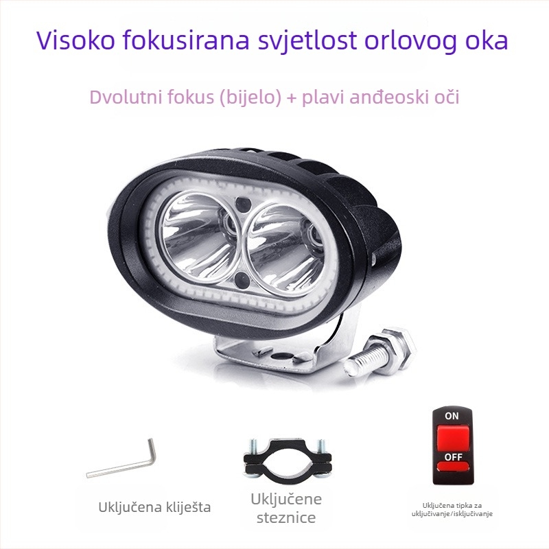 Vanjski LED reflektor za motocikle i električna vozila – aluminijska legura, 60V 1.5A, 3500lm, IPX7