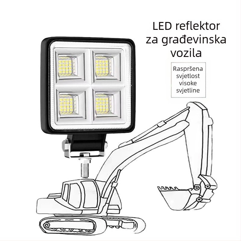 LED svjetlo za bager 12V/24V — prednje svjetlo i svjetlo za vožnju unatrag, izuzetno jako, aluminij